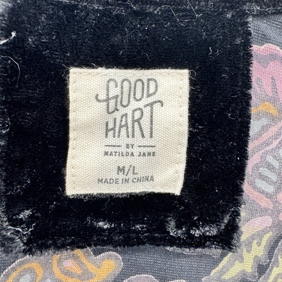 GOOD HART by Matilda Jane Black Burnout Velvet Floral Kimono Size M/L Whimsygoth - Picture 5 of 9